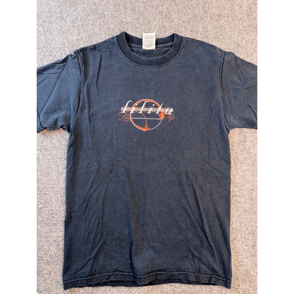 Fruit of the Loom Graphic Tee Mens Small Navy Blue Cotton Short Sleeve Shirt S